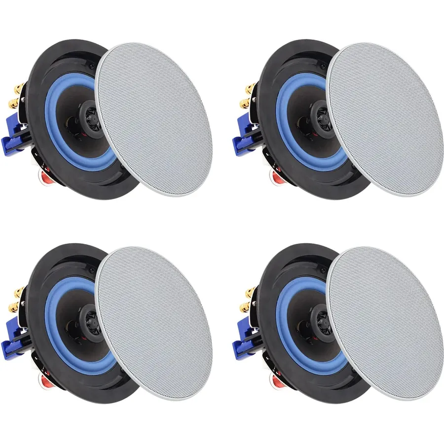 Herdio 4 Inch 320 Watts 2-Way Bluetooth Ceiling Speakers Package Perfect for Home Theater System, Living Room,Office,Flush Mount(4 Speakers)