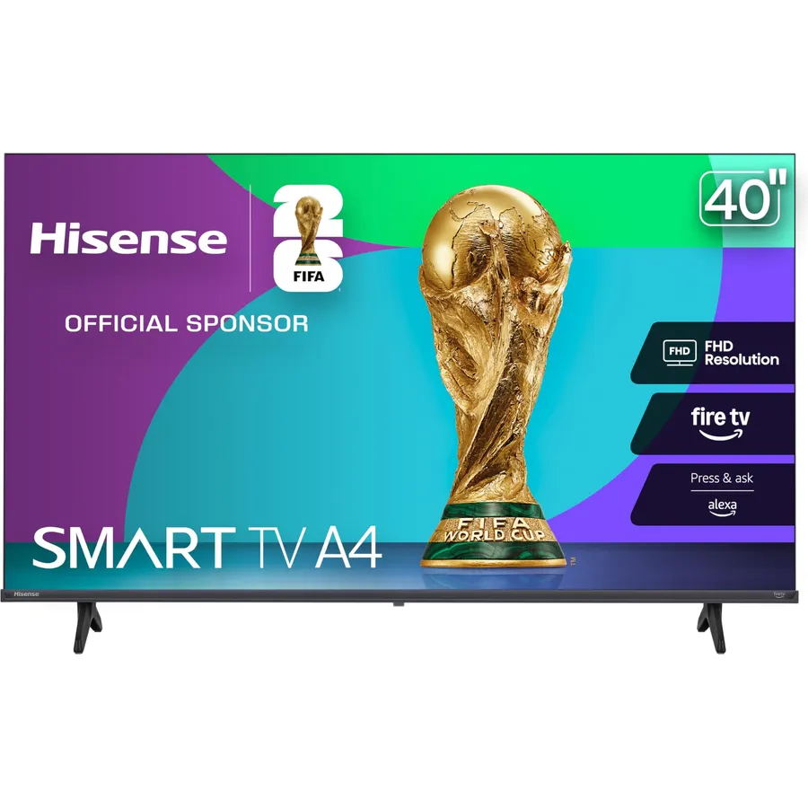 Hisense 40-Inch Class A4 Series FHD 1080p Smart Fire TV (40A4NF) - DTS Virtual: X, Slim Bezel Design, Alexa Built in, Streaming TV, Black