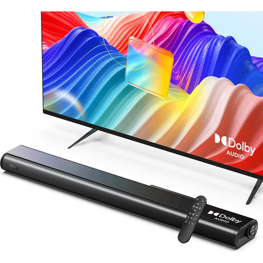 Hiwill 2.2ch Dolby Soundbar for Smart TV, 200W Peak Power, 6 Drivers - 2 SUBWOOFER/ 2 Tweeter Build-in, Deep Bass/Clear Voice, 3D Surround Speakers w/HDMI ARC/Opt/BT 5.3, TV/PC Sound Bar-35.4" Long
