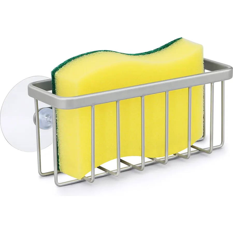 HLOOL Sponge Holder for Kitchen Sink, Kitchen Sink Caddy -Mat Silver