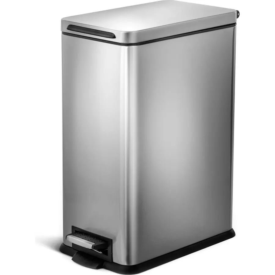 Home Zone Living 12 Gallon Kitchen Trash Can with Slim Fit Design