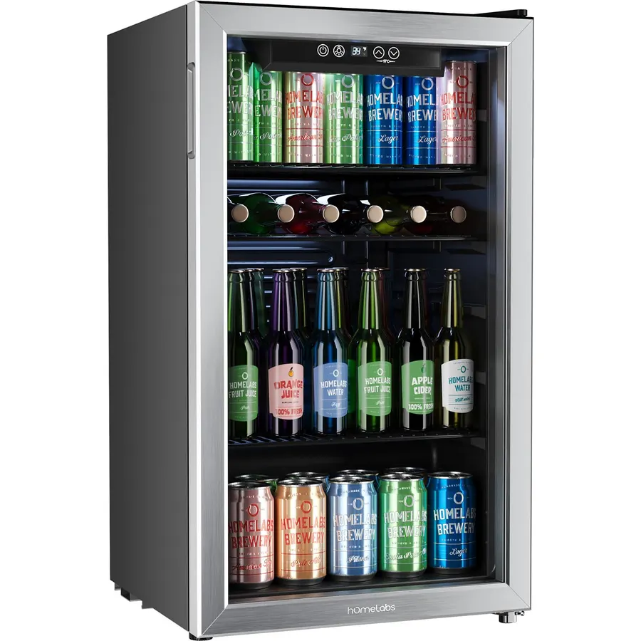 hOmeLabs Beverage Refrigerator and Cooler, 120 Cans Capacity, 3.2 Cu Ft