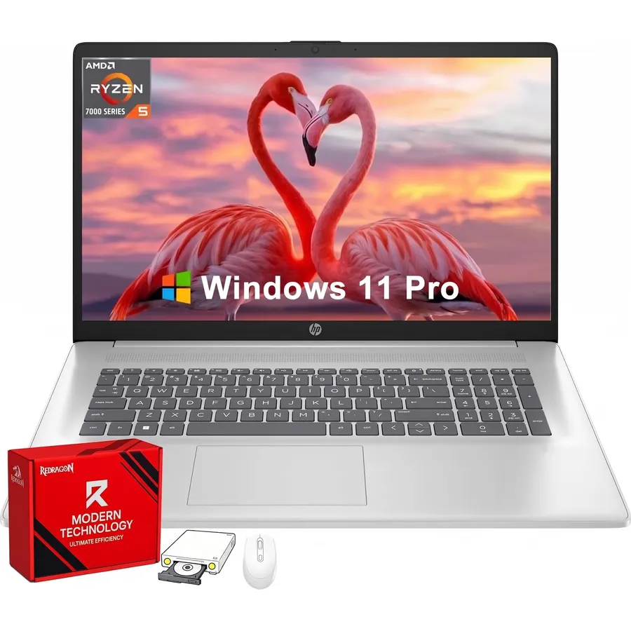 HP 17 Inch Laptop, 17.3" FHD IPS Display, AMD Ryzen 5, 24GB RAM, 1TB SSD