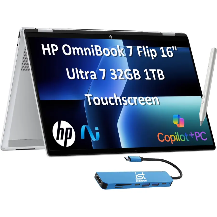 HP OmniBook 7 Flip 16" 2-in-1 Laptop, Intel Ultra 7 258V, 32GB DDR5 1TB SSD