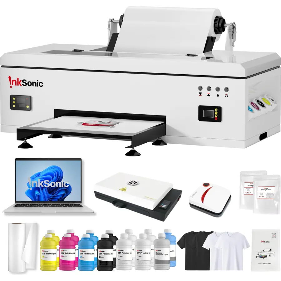 InkSonic 13" A3 L1800 DTF Printer with Oven & Laptop, Easy-Start Bundle