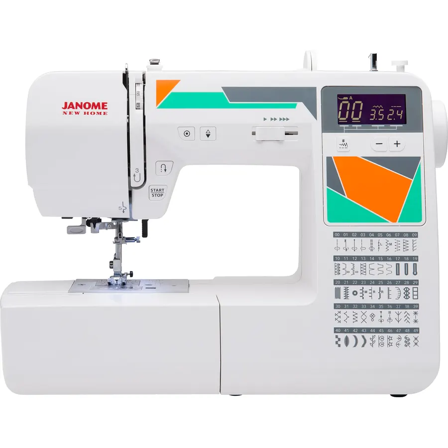 Janome MOD-50 Computerized Sewing Machine with 50 Built-In Stitches, 3 One-Step Buttonholes, Drop Feed and Accessories