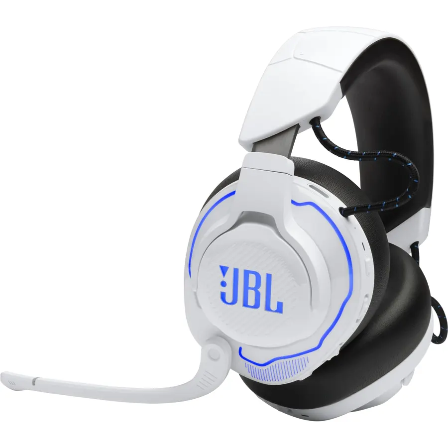 JBL Quantum 910P - Wireless Consol Over-Ear Gaming Headset with Head Tracking-Enhanced, Active Noise Cancelling and Bluetooth, QuantumSPATIAL 360, Hi-Res Certified, Low Latency Wireless (White)