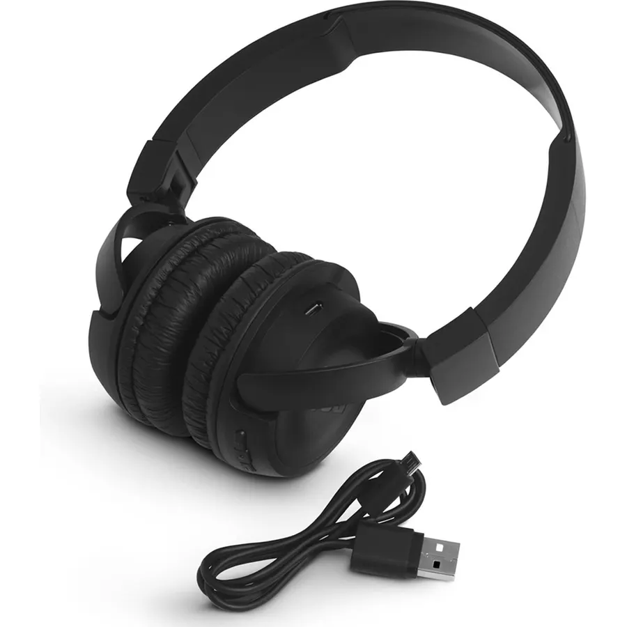 JBL T450BT Wireless On-Ear Headphones with Built-in Remote and Microphone (Black)