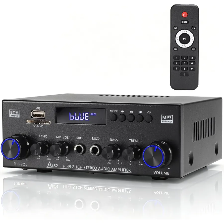 Joengoep AK52 Home 2.1 Channel Bluetooth 5.0 Stereo Receivers Amplifier