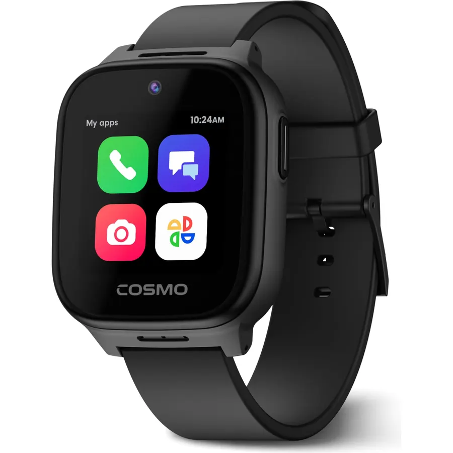 JrTrack 5 Kids Smart Watch by Cosmo | Best Kid-Safe Phone Watch | Precision Real-Time GPS Tracking | Call, Text, Activity, School Settings | Spotify Music | Parental Controls | SOS & Safety Alerts