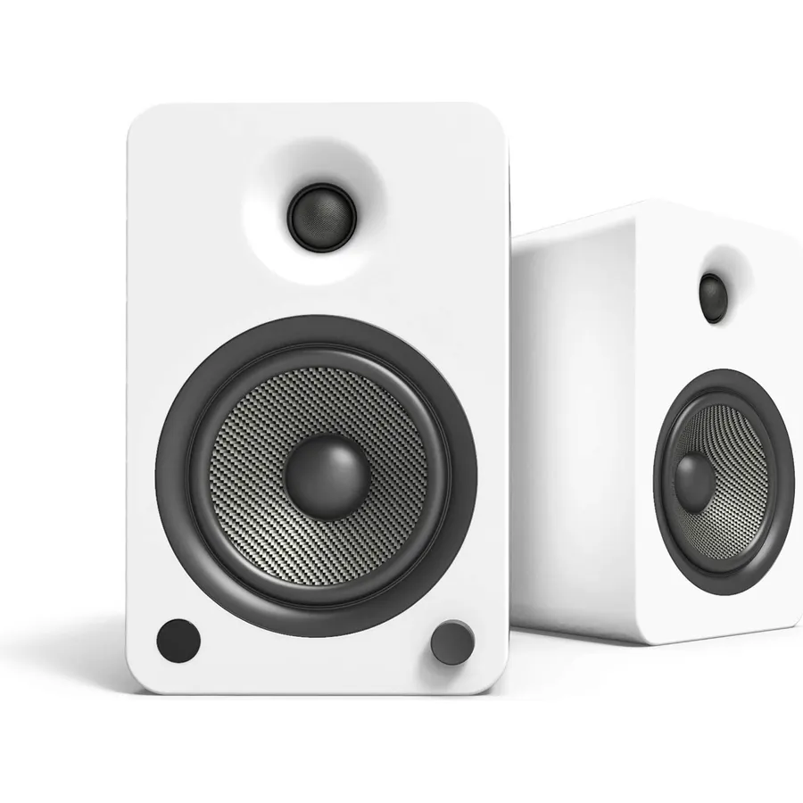 Kanto YU6MW Powered Bookshelf Speakers with Bluetooth and Phono Preamp | Pair | Matte White