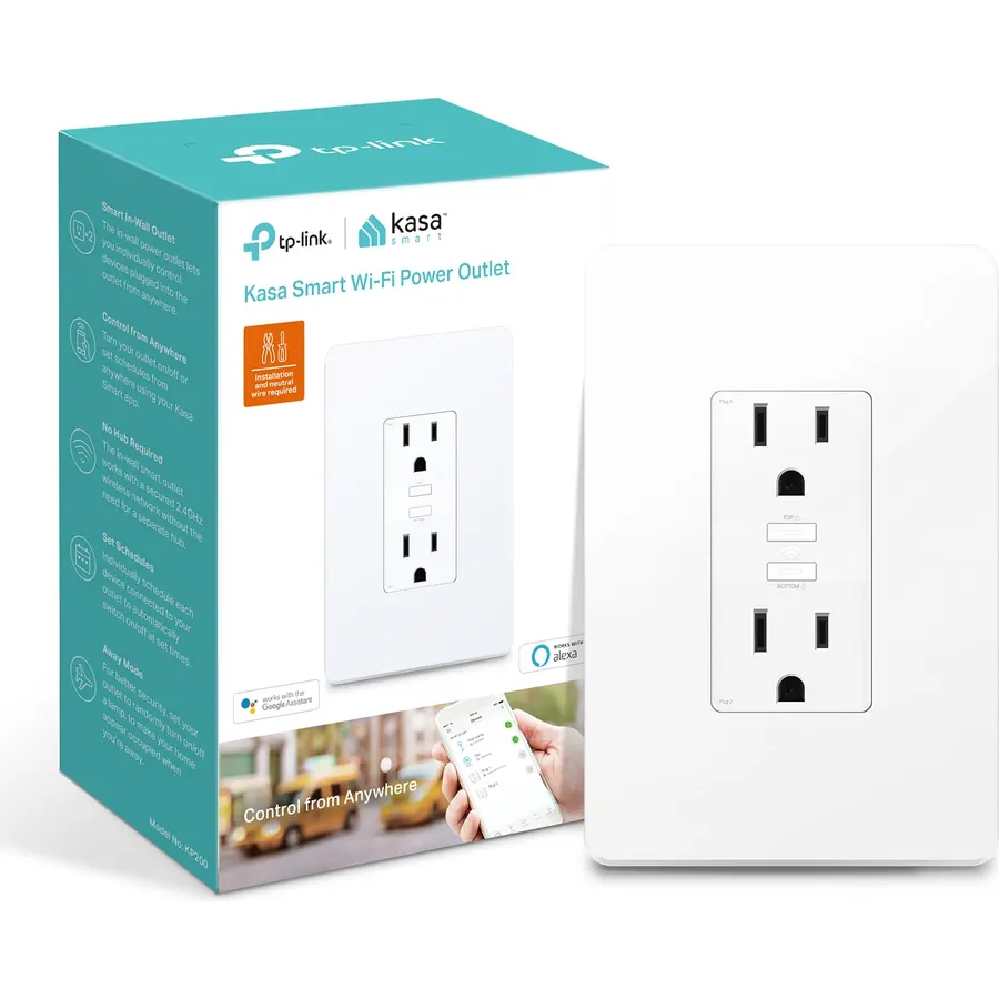 Kasa Smart Plug KP200, In-Wall Smart Home Wi-Fi Outlet