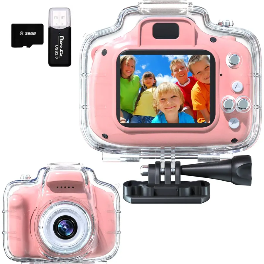 Kids Underwater Camera 12MP 1080P Digital Camera with 32GB Card & Case