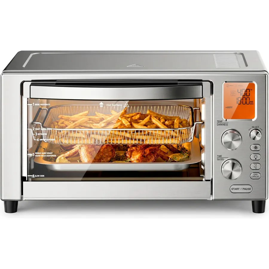 13 QT Large Air Fryer Toaster Oven Combo with Rotisserie 12-in-1