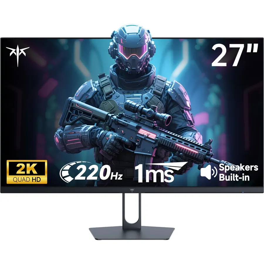 KTC 27 Inch QHD Gaming Monitor 220Hz, 2K Fast IPS with Speakers, H27T22C-3