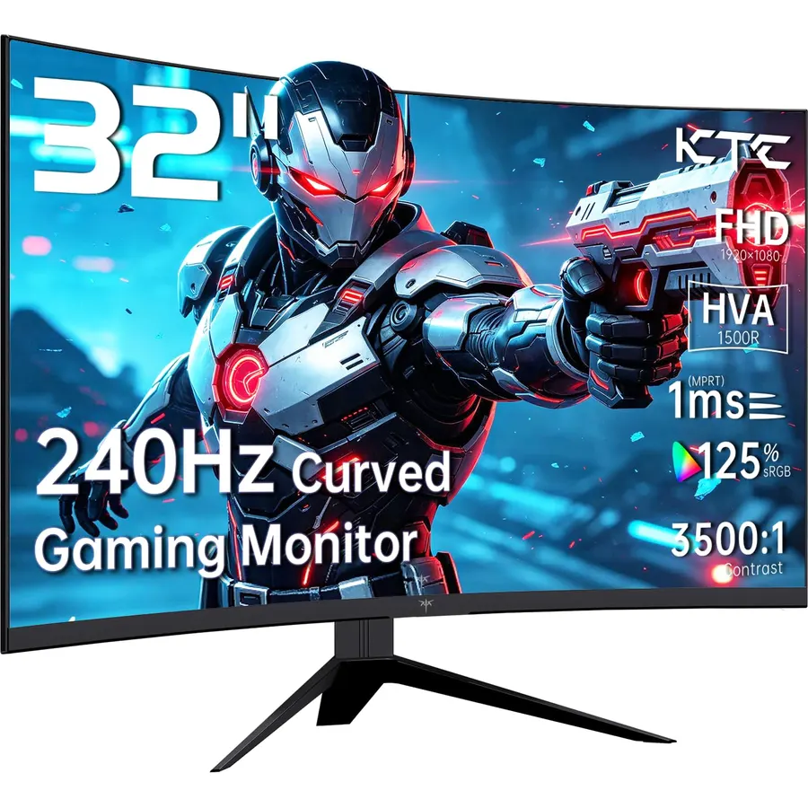 KTC 32 inch 240Hz Curved Gaming Monitor, 1080P Curved Monitor 1ms, H32S17F