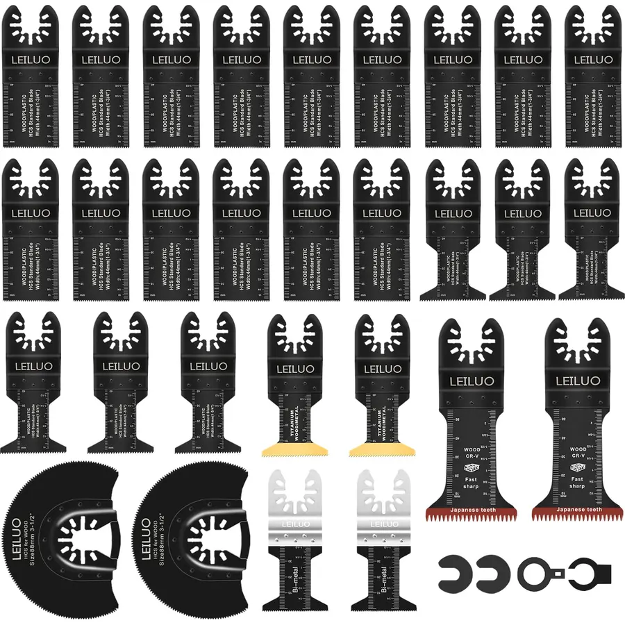 LEILUO 33Pcs Oscillating Tool Blades Wood Metal Multitool Blades Set