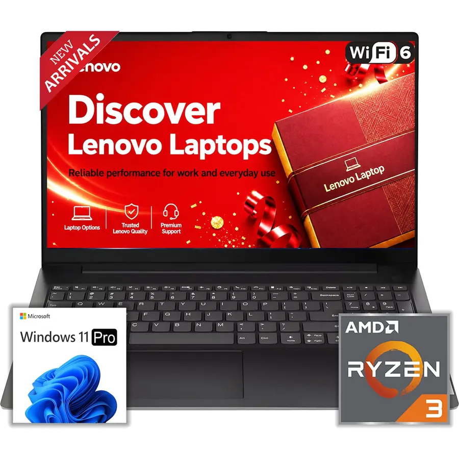 Lenovo New 15.6" FHD Business Laptop(2026-2027 Premium Edition), AMD Ryzen 3 7320U(Beats i7-1065G7) CPU, 16GB DDR5, 256GB PCIe, Ultra Slim Design, 14.5-Hour Battery Life, Windows 11 Pro with MS365 Web