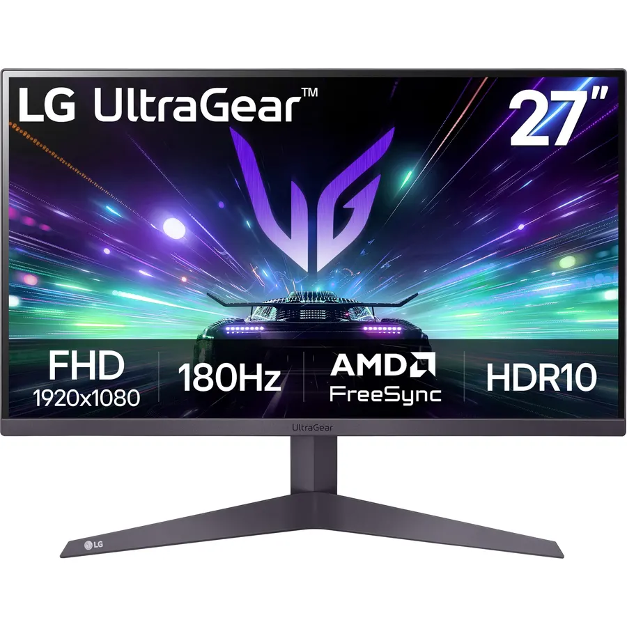 LG 27GS50F-B 27-inch FHD (1920 x 1080) Ultragear Gaming Monitor with 180Hz, 1ms MBR, HDR10, AMD FreeSync, HDMI, DisplayPort, 3-Side Virtually Borderless Design, Black