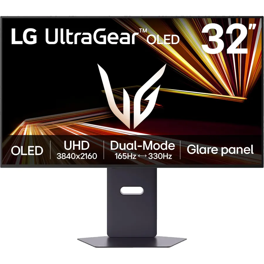 LG 32GX850A-B 32" UltraGear 4K UHD (3840 x 2160) Glossy OLED Gaming Monitor, Dual-Mode 165Hz/330Hz, 0.03ms, G-SYNC, FreeSync Premium Pro, TrueBlack 400, HDMI, DP, Tilt/Height/Swivel/Pivot Stand, Black