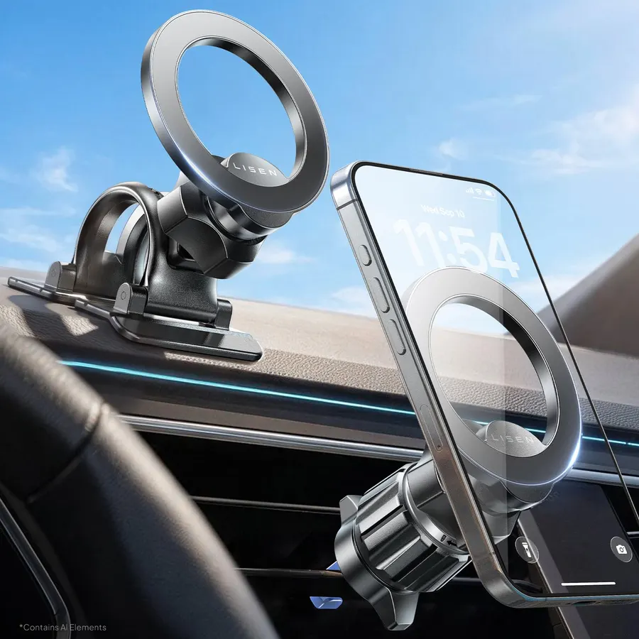 LISEN for MagSafe Car Phone Mount for iPhone 18 Pro Max, Magnet Magnetic Phone Holders for Your Car 2-in-1 Vent Dashboard Magnet Cell Phones Holder Mounts fit iPhone 18 Pro Max 17 16 15 14 13 12