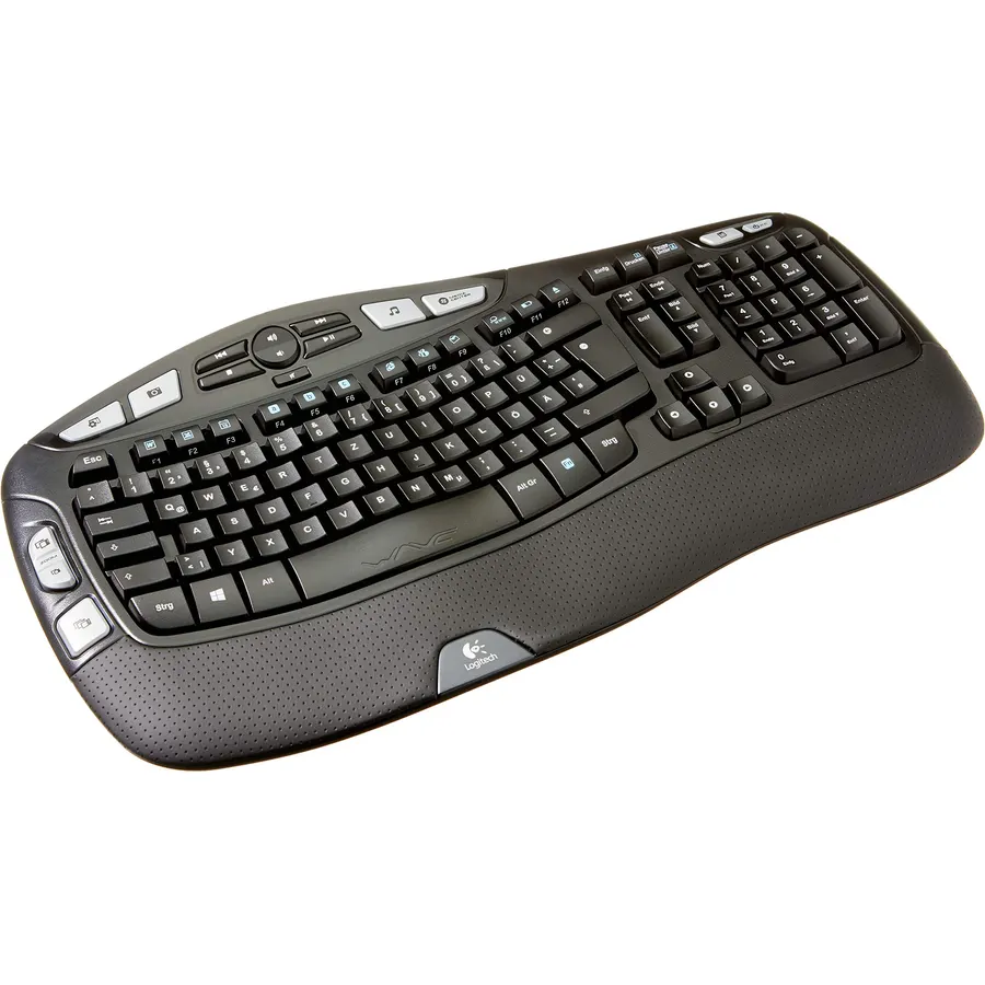 Logitech K350 Keyboard - Wireless Connectivity - RF - Black - USB Interface
