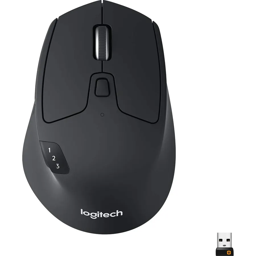 Logitech M720 Triathalon Full Size Multi-Device Wireless Mouse - Black