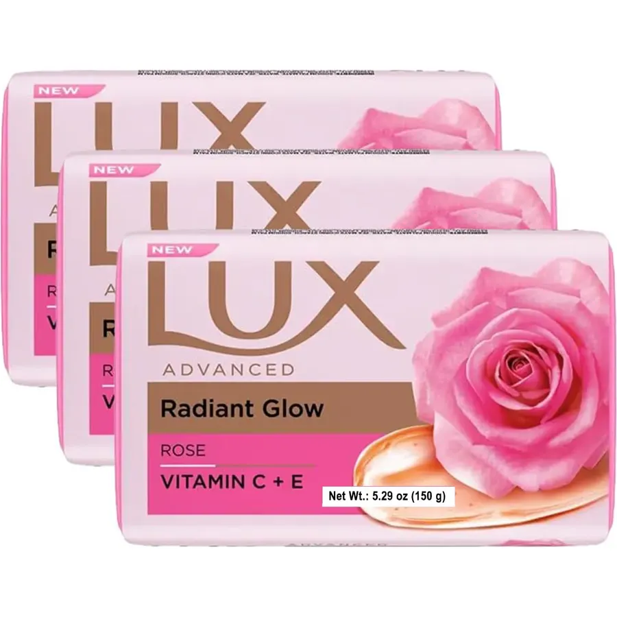 LUX Radiant Glow Rose Soap Bar, 5.29 oz (150 g) (Pack of 3)