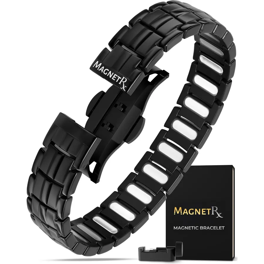 MagnetRX® EllipseMAX 5X Strength Magnetic Bracelets for Men (Black)