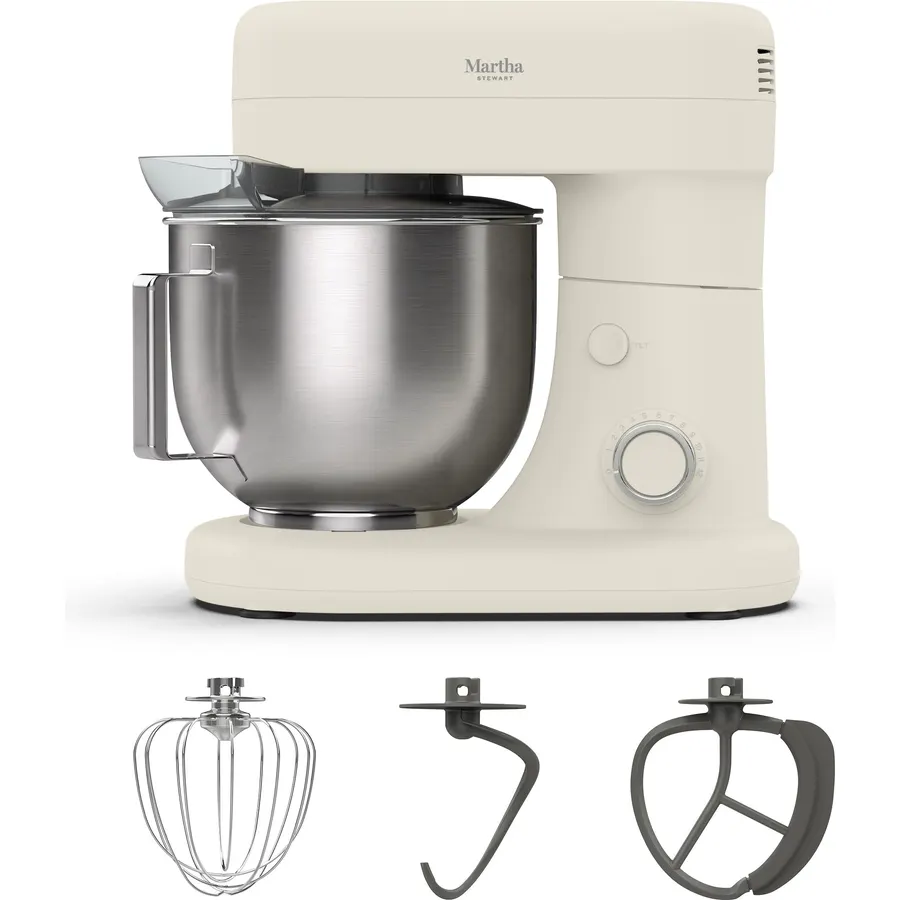 Martha Stewart 5.3QT Tilt Head Stand Mixer, 12 Speeds, Stainless Steel Bowl