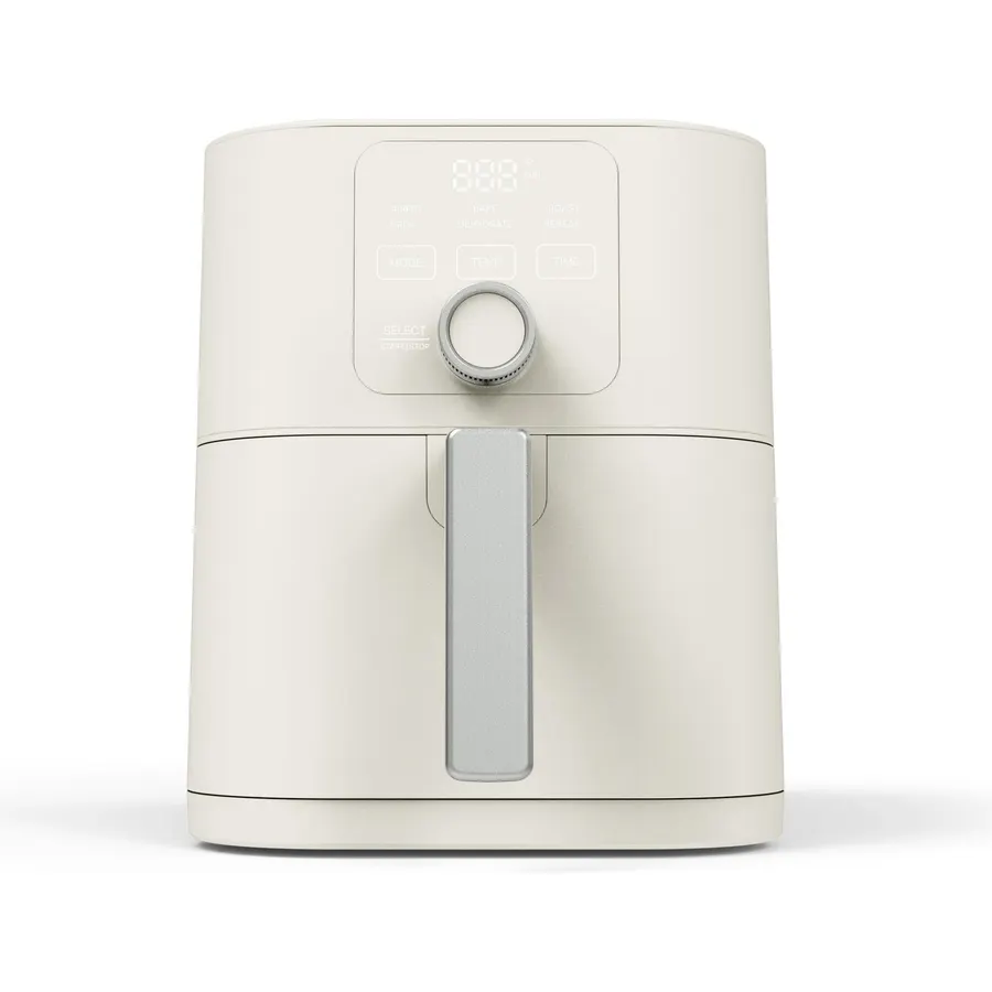Martha Stewart 6-Quart Air Fryer, 6 Presets, Space Saving, Linen Cream