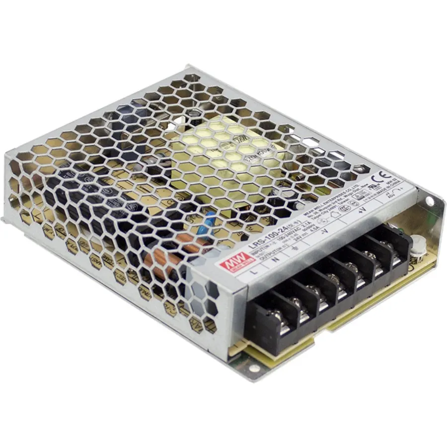 Mean Well LRS-100-12 Switching Power Supply, Single Output, 12V, 8.5A, 102W, 5.08" L x 3.82" W x 1.18" H