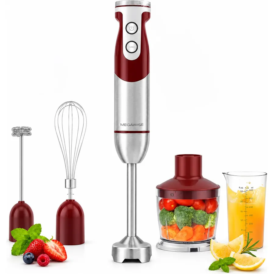 MEGAWISE Hand Blender, 1000W Immersion Blender, 5-in-1 Multi-Function