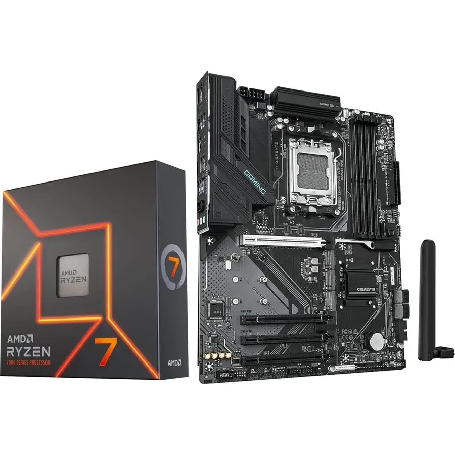 Micro Center CPU Motherboard Memory Combo: AMD Ryzen 7 9800X3D CPU Processor + MSI MAG X870E Tomahawk WiFi Motherboard + KLEVV Urbane V RGB DDR5 32GB 6000MHz CL30 Ram Memory White