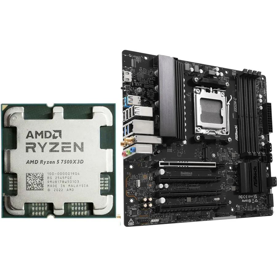 MICRO CENTER AMD Ryzen 5 7500X3D Processor with ASRock B850M-C Motherboard