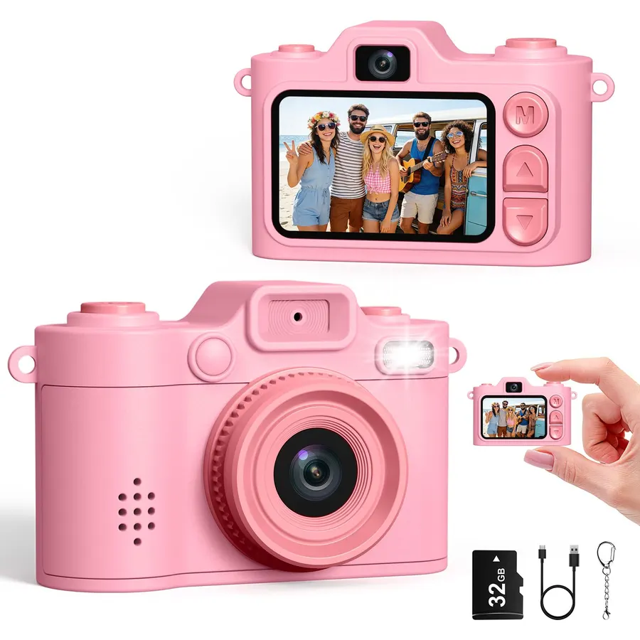Mini Camera Keychain Instant Digital, 1080P Mini Digital Camcorder with 32G, Tiny Pocket Camera for Travel Vlog Fun Recording, Long Battery Life Gadget, Christmas Birthday Gift for Kids Teens