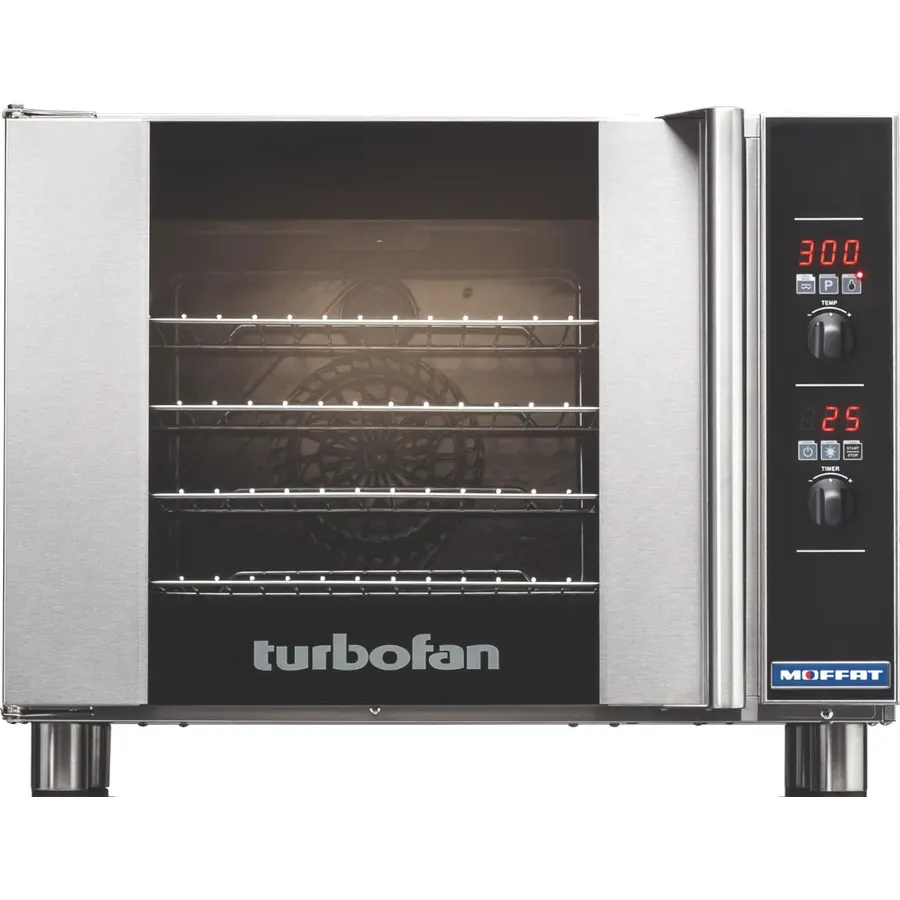 Moffat Turbofan Full Size Countertop Electric Convection Oven - Manual Control, Single Deck, 208v/50/60/1ph