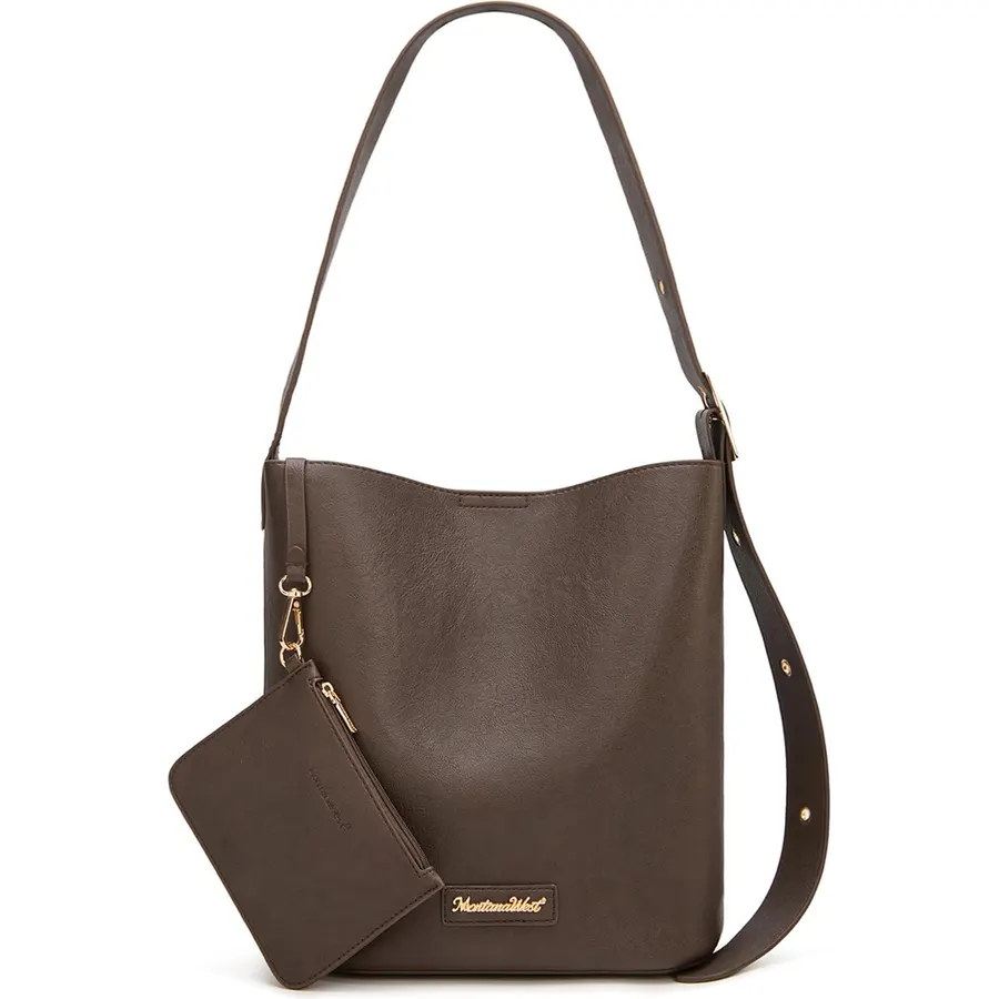 Montana West Medium Hobo Bags for Women with Coin Purse, Soft PU Leather Bucket Shoulder Ladies Handbag with Adjustable Strap