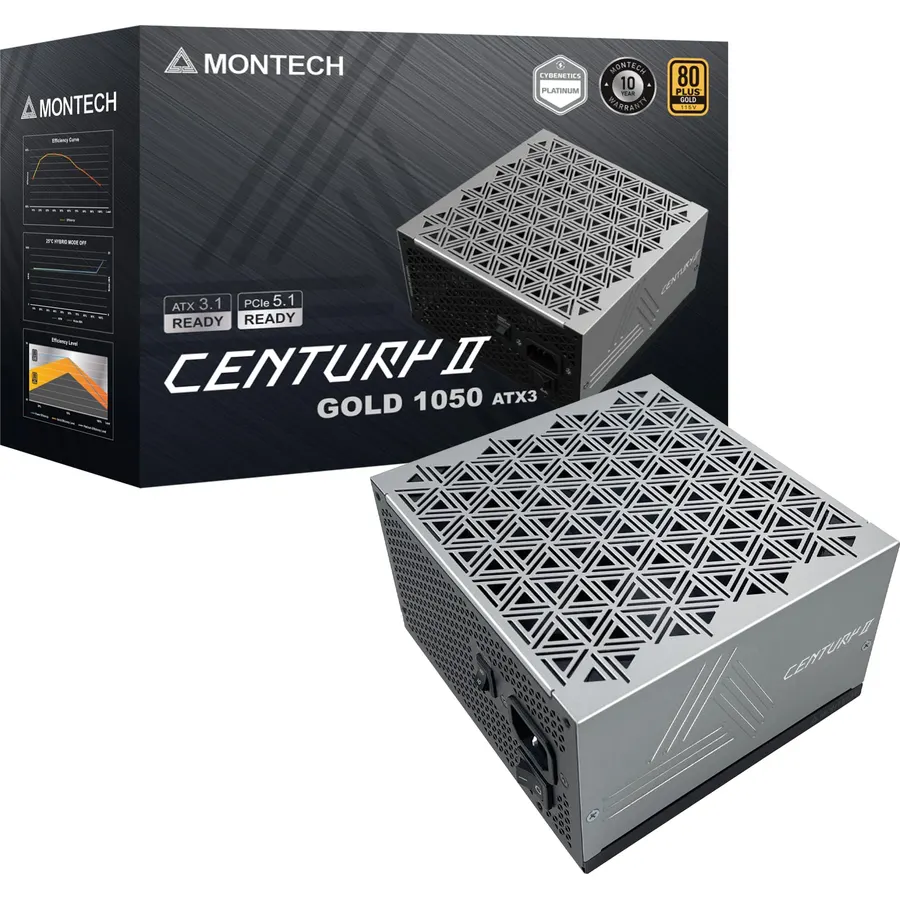 MONTECH Century II 1050W ATX 3.1 Fully Modular 80 Plus Gold Power Supply