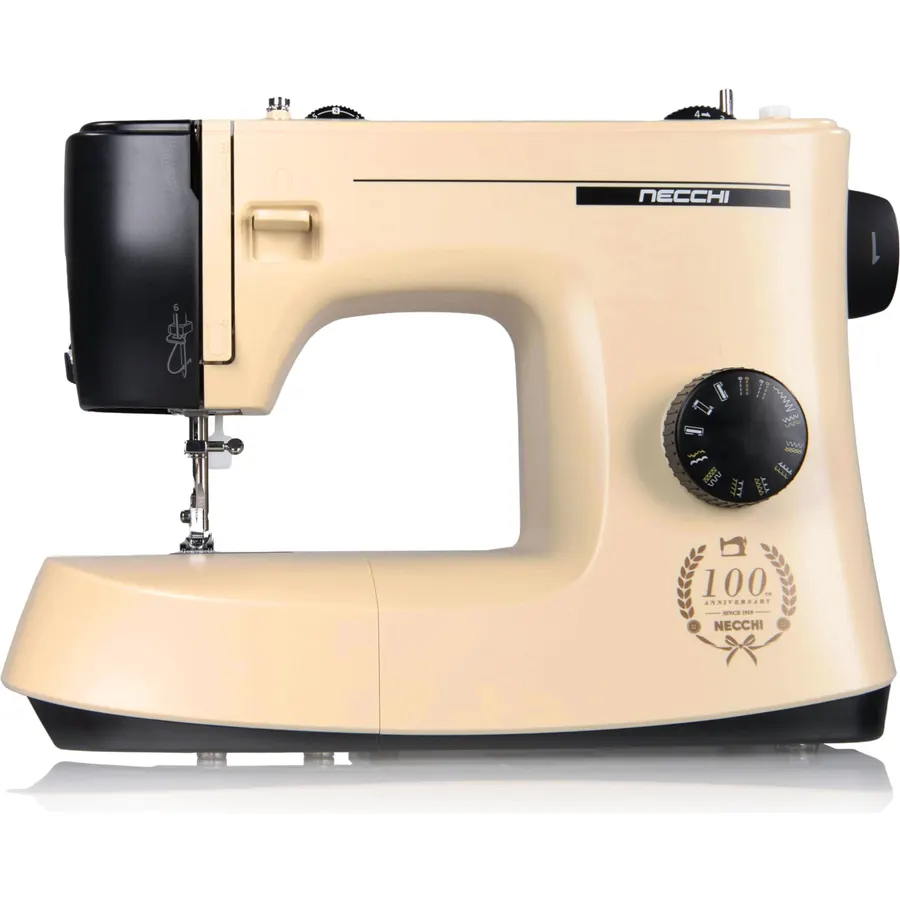 NECCHI "Mirella" KM417A Sewing Machine, Iconic Limited Edition, 1950's Italian Design, Full Metal Frame, 17 Utility and Decorative Stitches, Lightweight and Ergonomic.
