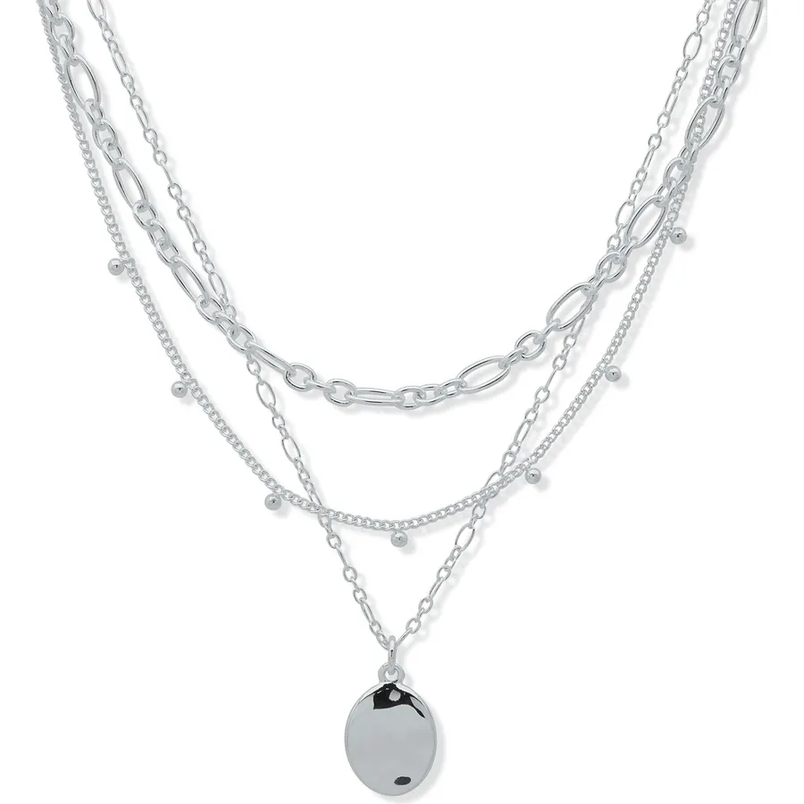 Nine West Women's Layered Wavy Texture Necklace, Multi Row Fashion Jewelry with Adjustable Extender for Everyday and Evening Styling