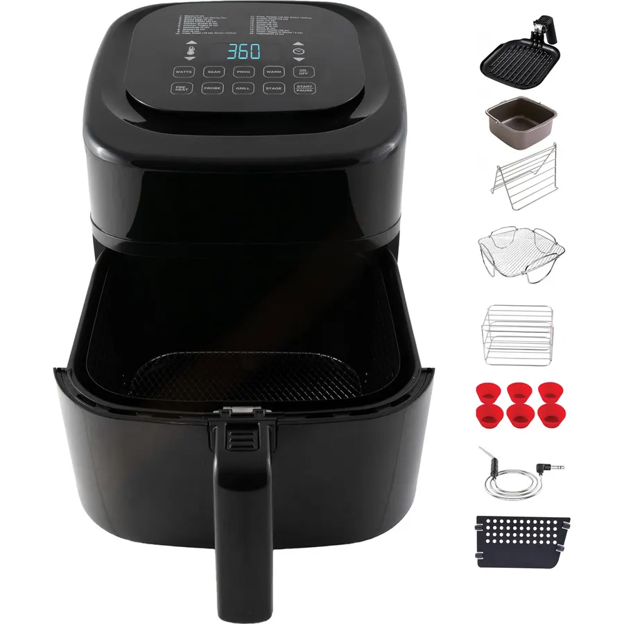 Nuwave Brio 10-in-1 Air Fryer, 6 QT Capacity with Smart Probe
