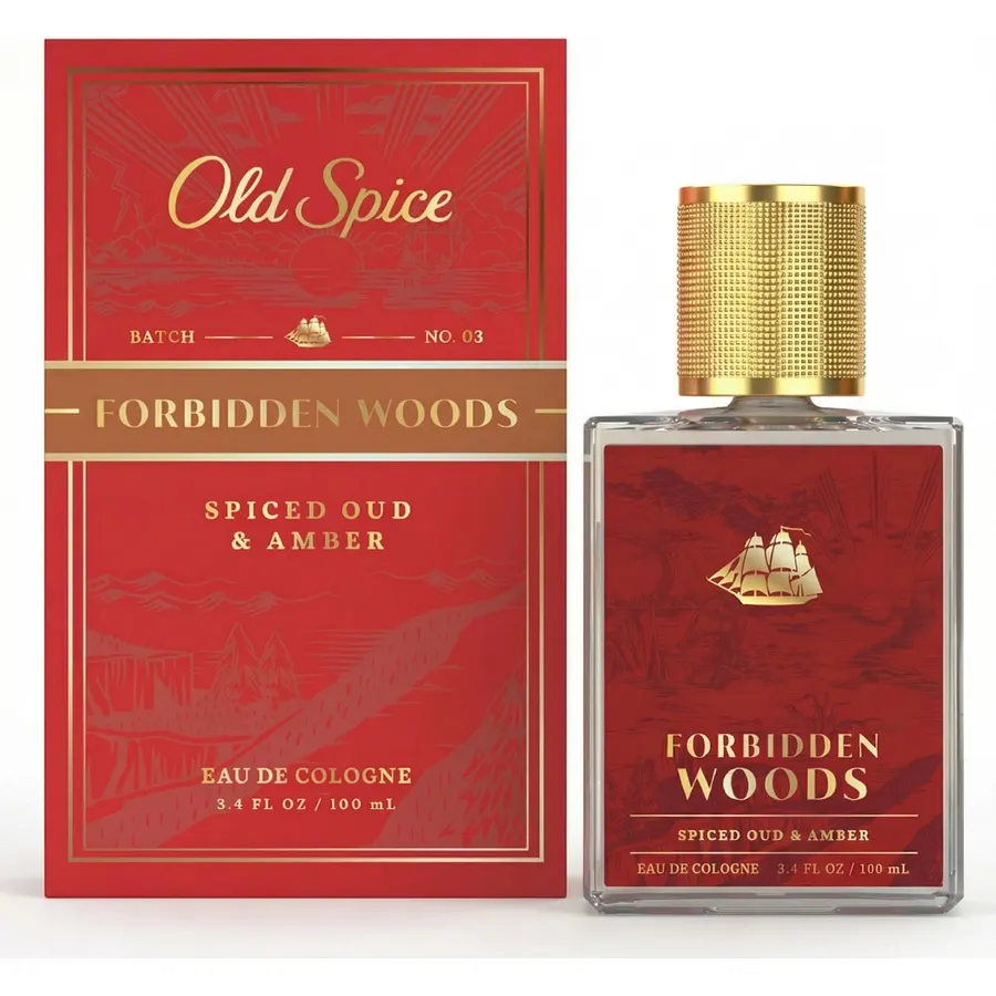 Old Spice Cologne for Men, Premium & Pairable Fragrance Spray, Forbidden Woods with Spiced Oud + Amber Signature Scent, Masculine & Sophisticated for Day & Night Wear, Eau de Cologne, 3.4 fl oz