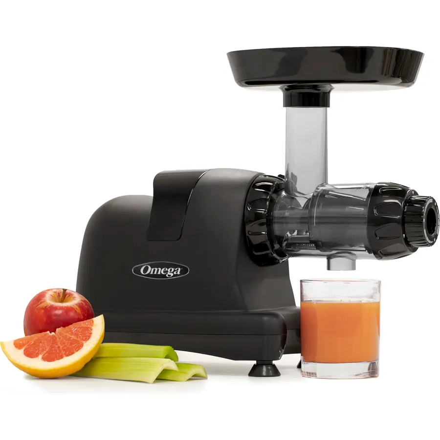 Omega Cold Press Juicer Machine, All-in-One Nutrition System for Vegetable and Fruit Juice, Nut Butter, Baby Food, Pasta and Sorbets, Triple-Stage 80-RPM Slow Masticating Juicer, 200-Watts, Black
