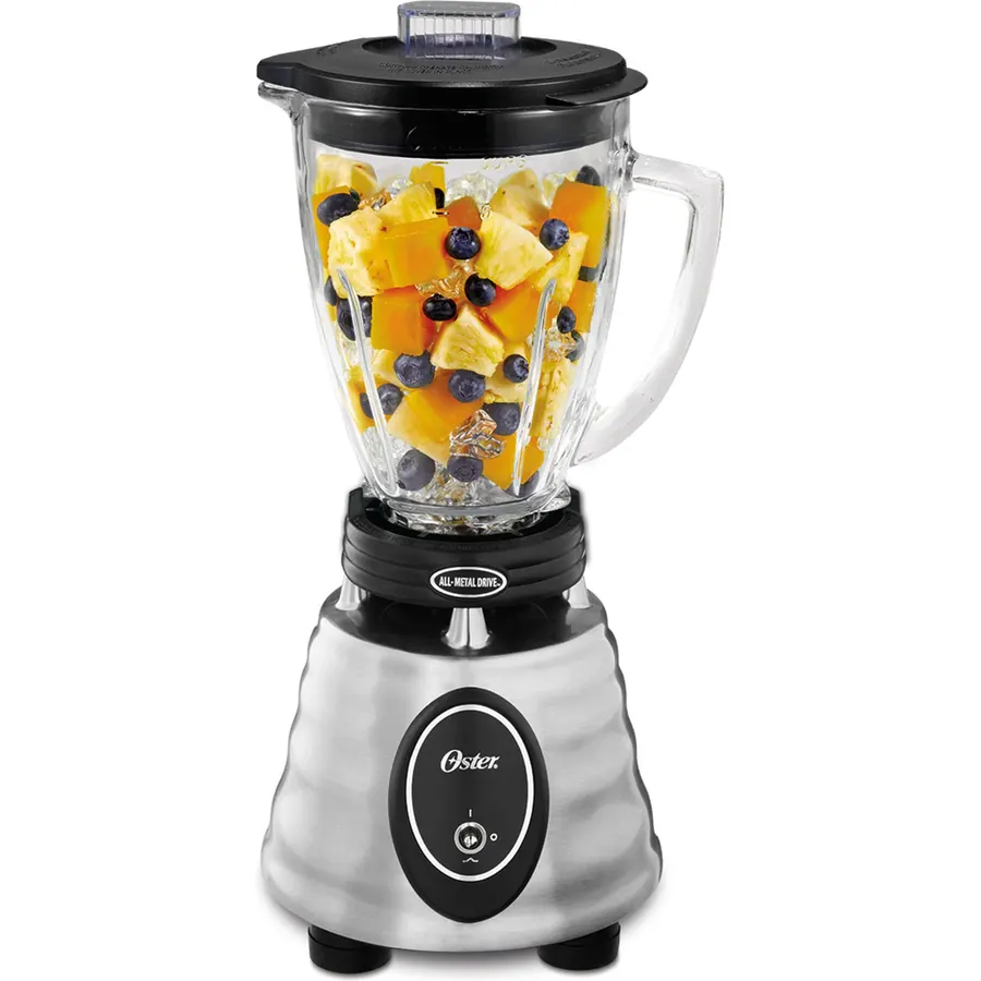 Oster Classic Series Heritage Blender with 6-Cup Glass Jar, 1000 Peak Watts, 600 Rated Watts, Stainless Steel Countertop Blender