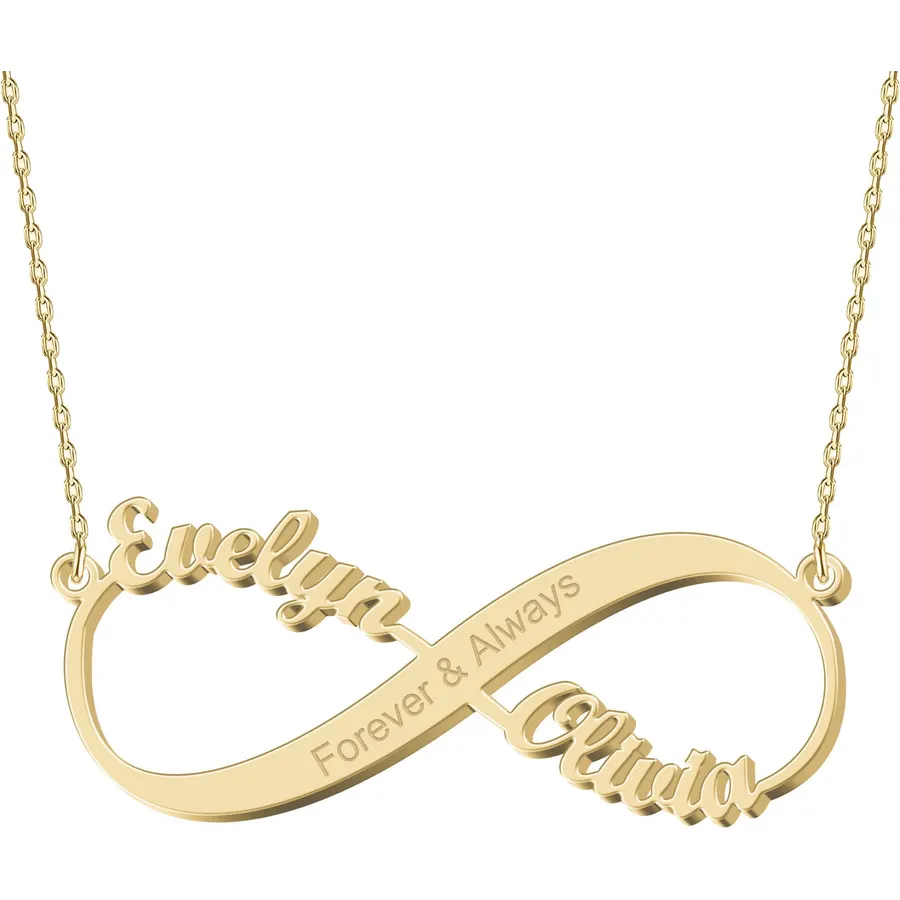 Personalized Gold Infinity Name Necklace with Heart Beautiful Arrow Anchor Compass Mountain Constellation ​Forever Love Pendant Jewelry Best Birthday Gift Ideas for Women Girls Mother Daughter Friendship