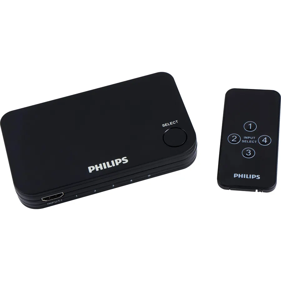 Philips 4 Device HDMI Switch, Wireless Remote, Use with 4K Smart TV