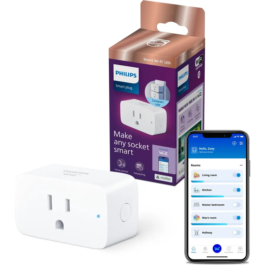 Philips Smart Lighting Smart Plug, Automations, Connected by WiZ, Alexa, Google Home, Apple Home