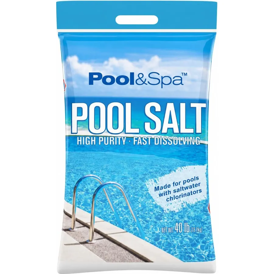 Pool & Spa Pool Salt 40 lb, High Purity Fast Dissolving Swimming Pool Salt for Saltwater Chlorinators, Salt Water Pool Maintenance, 1 Bag