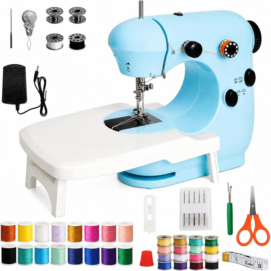 Kids Sewing Machine - Portable Crafting Tool for Beginners with LED Light